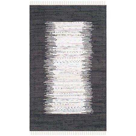 Safavieh Montauk Hand Woven Small Rectangle Rug- Ivory - Black- 4 x 6 ft. MTK711H-4